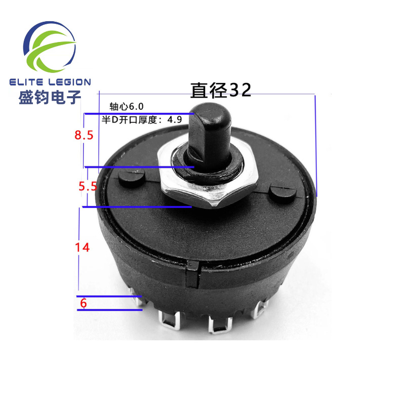 10 Mövqe 10 Sürətli Rotary Switch